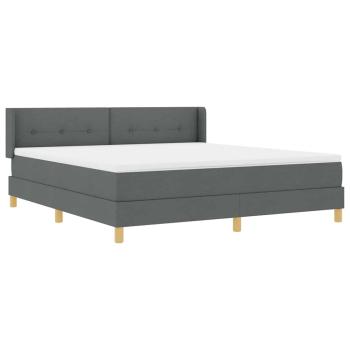 Boxspringbett mit Kopfteil Dunkelgrau 200 x 180 cm Stoff