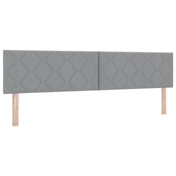 Boxspringbett mit Kopfteil Hellgrau 200 x 200 cm Stoff