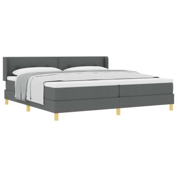 Boxspringbett mit Kopfteil Dunkelgrau 200 x 200 cm Stoff