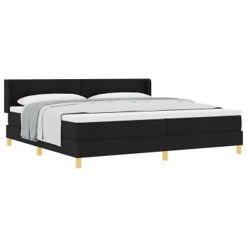 Boxspringbett mit Kopfteil Schwarz 200 x 200 cm Stoff