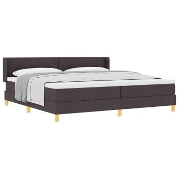 ARDEBO.de - Boxspringbett mit Kopfteil Dunkelbraun 200 x 200 cm Stoff