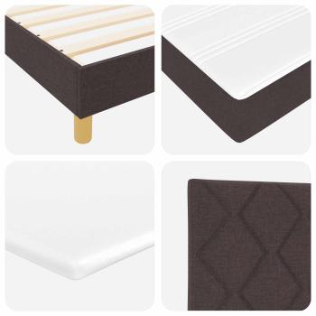 Boxspringbett mit Kopfteil Dunkelbraun 200 x 200 cm Stoff