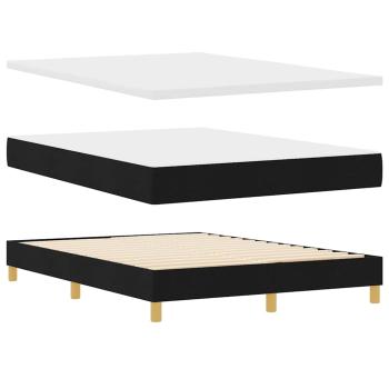 Boxspringbett mit Kopfteil Schwarz 190 x 140 cm Stoff