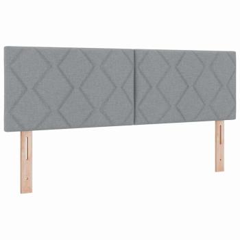 Boxspringbett mit Kopfteil Hellgrau 200 x 140 cm Stoff
