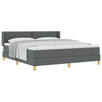 Boxspringbett mit Kopfteil Dunkelgrau 200 x 180 cm Stoff
