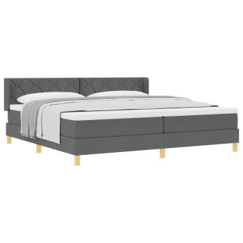 Boxspringbett mit Kopfteil Dunkelgrau 200 x 200 cm Stoff