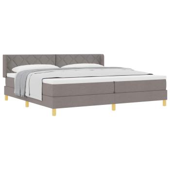 Boxspringbett mit Kopfteil Taupe 200 x 200 cm Stoff
