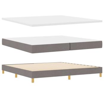Boxspringbett mit Kopfteil Taupe 200 x 200 cm Stoff