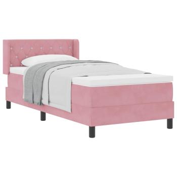 Boxspringbett mit Kopfteil Rosa 200 x 100 cm Samt