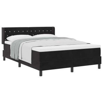 Boxspringbett mit Kopfteil Schwarz 200 x 140 cm Samt