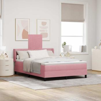 ARDEBO.de - Boxspringbett mit Kopfteil Rosa 200 x 160 cm Samt
