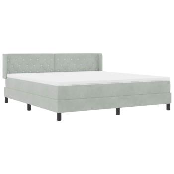 Boxspringbett mit Kopfteil Hellgrau 200 x 180 cm Samt