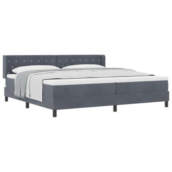 Boxspringbett mit Kopfteil Dunkelgrau 200 x 200 cm Samt