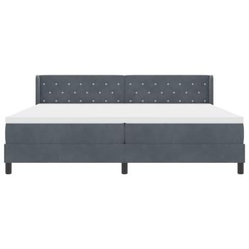 Boxspringbett mit Kopfteil Dunkelgrau 200 x 200 cm Samt