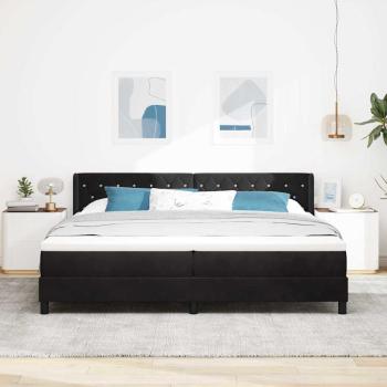 Boxspringbett mit Kopfteil Schwarz 200 x 200 cm Samt