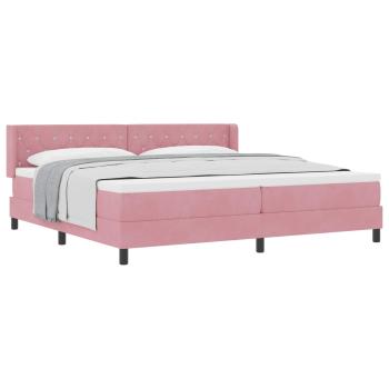 Boxspringbett mit Kopfteil Rosa 200 x 200 cm Samt