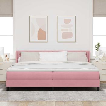 Boxspringbett mit Kopfteil Rosa 200 x 200 cm Samt