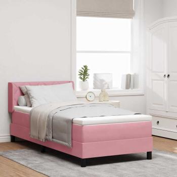 ARDEBO.de - Boxspringbett mit Kopfteil Rosa 190 x 90 cm Samt