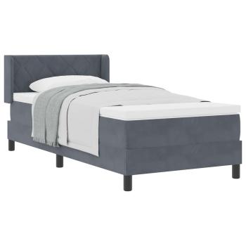 Boxspringbett mit Kopfteil Dunkelgrau 200 x 100 cm Samt