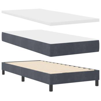 Boxspringbett mit Kopfteil Dunkelgrau 200 x 100 cm Samt