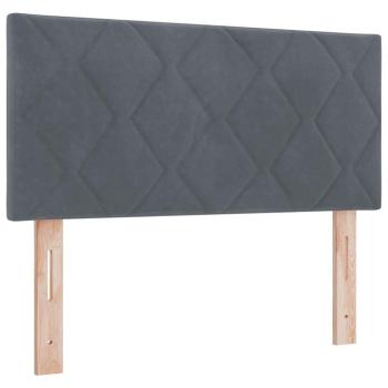 Boxspringbett mit Kopfteil Dunkelgrau 200 x 100 cm Samt