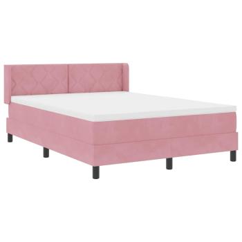 Boxspringbett mit Kopfteil Rosa 190 x 140 cm Samt
