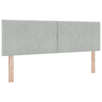 Boxspringbett mit Kopfteil Hellgrau 200 x 160 cm Samt