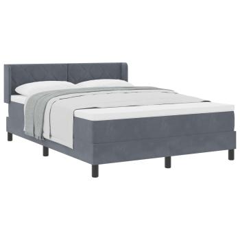 Boxspringbett mit Kopfteil Dunkelgrau 200 x 160 cm Samt
