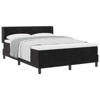 Boxspringbett mit Kopfteil Schwarz 200 x 160 cm Samt