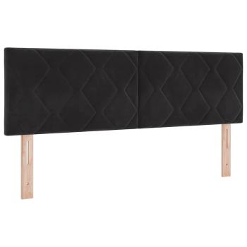 Boxspringbett mit Kopfteil Schwarz 200 x 160 cm Samt