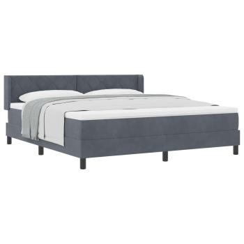 Boxspringbett mit Kopfteil Dunkelgrau 200 x 180 cm Samt