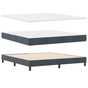 Boxspringbett mit Kopfteil Dunkelgrau 200 x 180 cm Samt