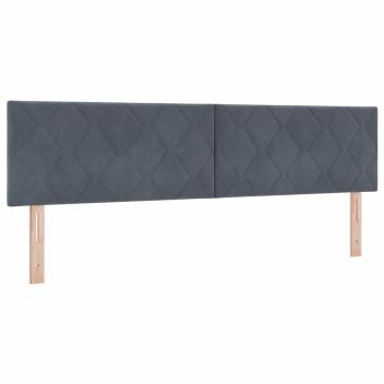 Boxspringbett mit Kopfteil Dunkelgrau 200 x 180 cm Samt