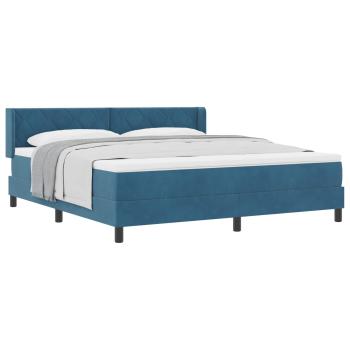 Boxspringbett mit Kopfteil Dunkelblau 200 x 180 cm Samt