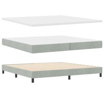 Boxspringbett mit Kopfteil Hellgrau 200 x 200 cm Samt