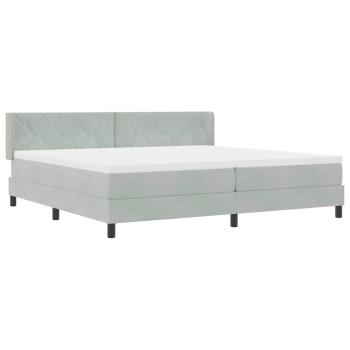 Boxspringbett mit Kopfteil Hellgrau 200 x 200 cm Samt