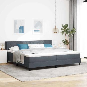 ARDEBO.de - Boxspringbett mit Kopfteil Dunkelgrau 200 x 200 cm Samt