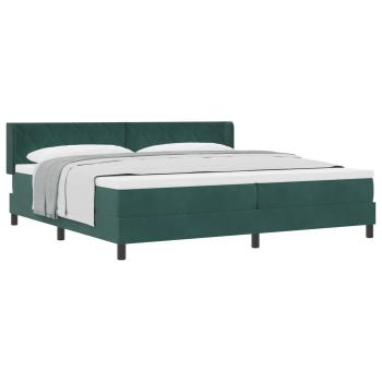 Boxspringbett mit Kopfteil Dunkelgrün 200 x 200 cm Samt