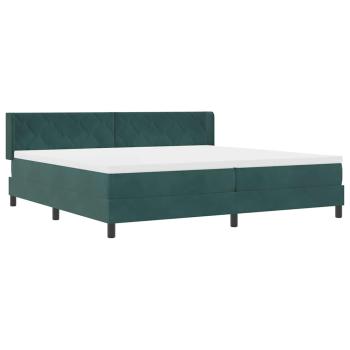 Boxspringbett mit Kopfteil Dunkelgrün 200 x 200 cm Samt