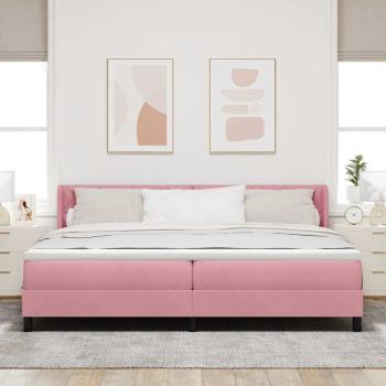 Boxspringbett mit Kopfteil Rosa 200 x 200 cm Samt