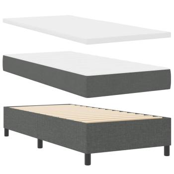 Boxspringbett mit Kissen Dunkelgrau 190 x 90 cm Stoff