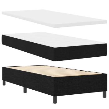 Boxspringbett mit Kissen Schwarz 200 x 100 cm Stoff
