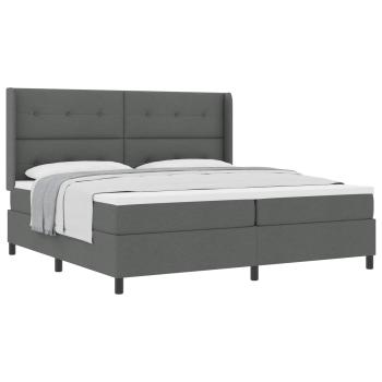 Boxspringbett mit Kissen Dunkelgrau 200 x 200 cm Stoff