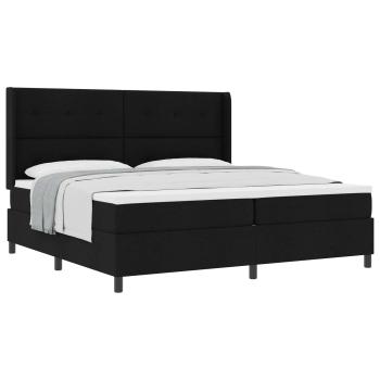 Boxspringbett mit Kissen Schwarz 200 x 200 cm Stoff