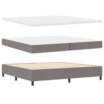 Boxspringbett mit Kissen mit Kopfteil Taupe 200 x 200 cm Stoff