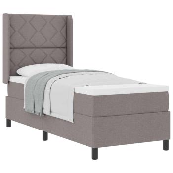 Boxspringbett mit Kissen mit Kopfteil Taupe 200 x 80 cm Stoff