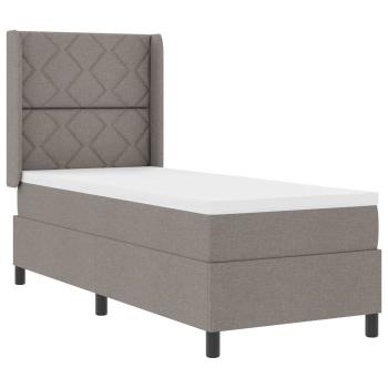 Boxspringbett mit Kissen mit Kopfteil Taupe 200 x 80 cm Stoff