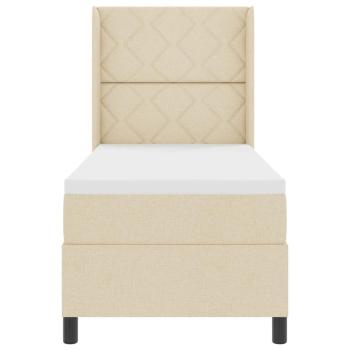 Boxspringbett mit Kissen mit Kopfteil Creme 200 x 80 cm Stoff