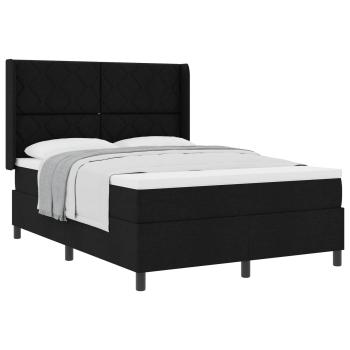 Boxspringbett mit Kissen Schwarz 200 x 140 cm Stoff