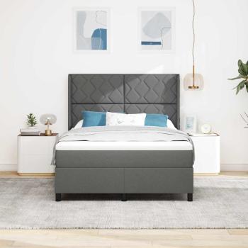 Boxspringbett mit Kissen Dunkelgrau 200 x 160 cm Stoff